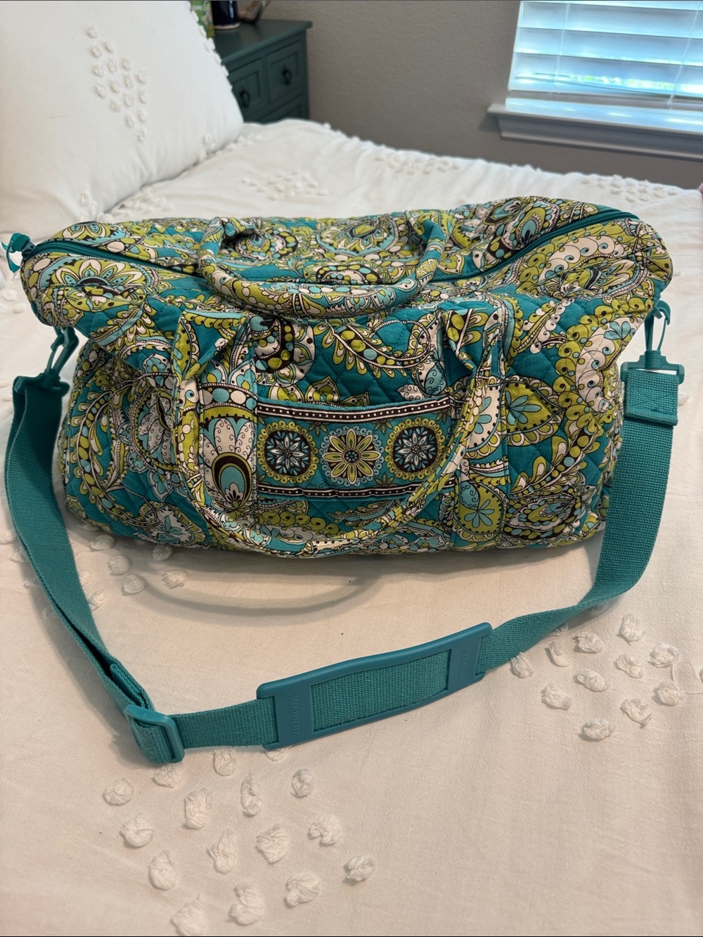 Vera Bradley Peacock 🦚 Paisley Quilted Duffel Bag
